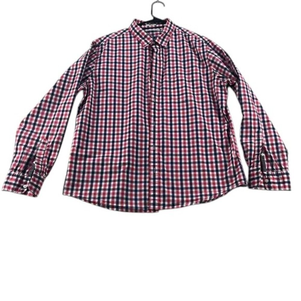 Hawker Rye Shirt Men’s Button-Down Shirt XL Blue Red White Regular Fit Cotton